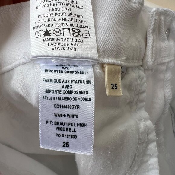 Alice + Olivia Beautiful High Rise Bell jeans, white, Size 25 N60 - Picture 10 of 11
